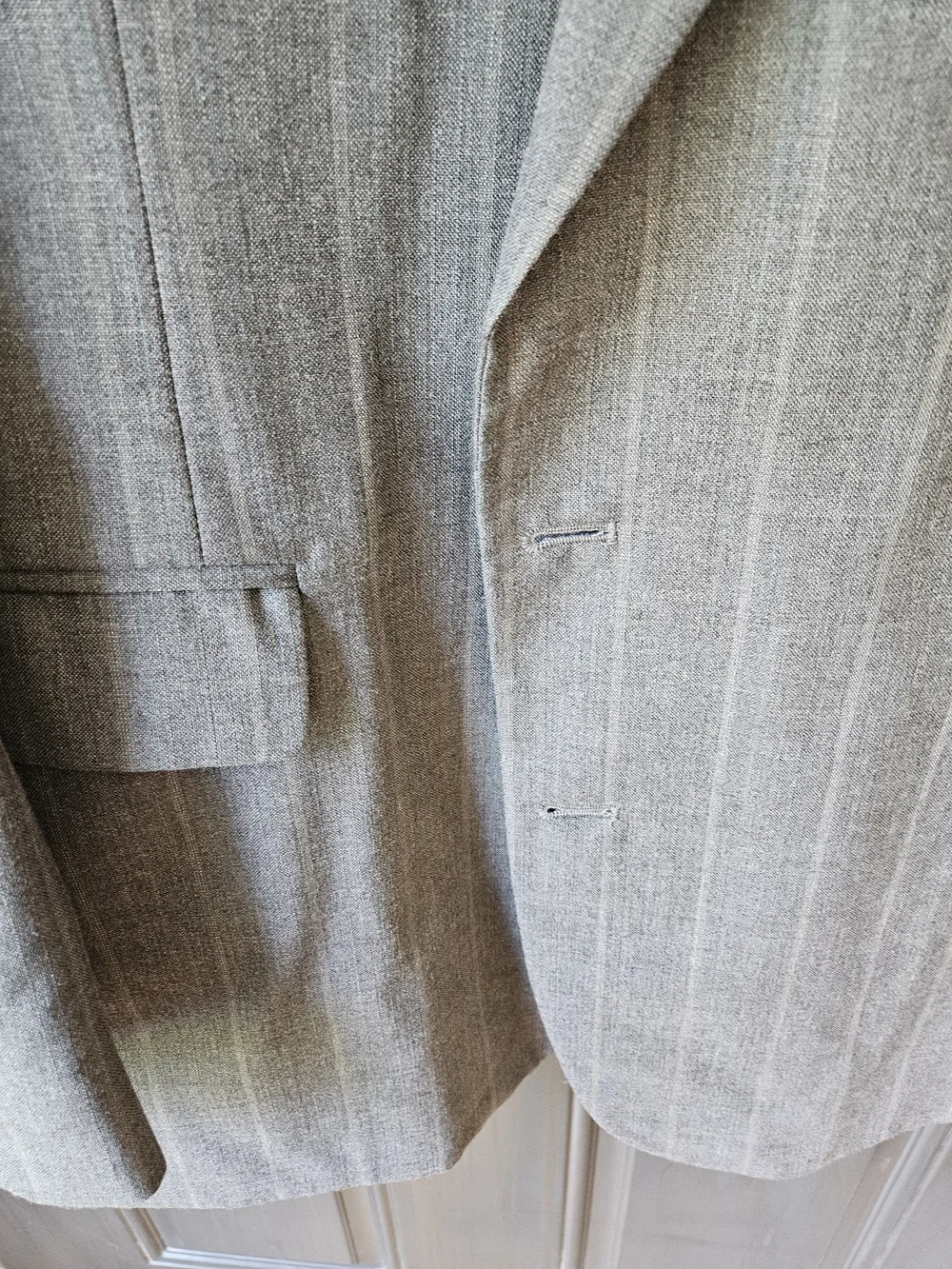Haggar Gray Pinstripe Suit Jacket - Tailored Two-Button Blazer